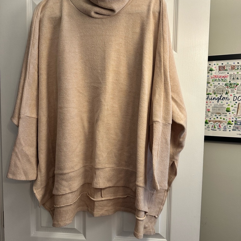 Poncho Tan Women's Sweater